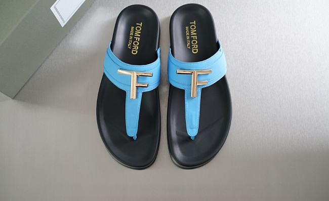 Tom Ford Men's Bue Leather Sandals - 1