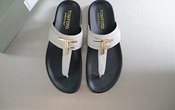 Tom Ford Men's White Leather Sandals