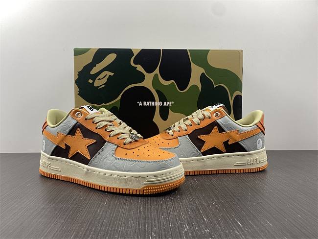 A Bathing Ape Bape Sta Low Grey Orange - 1