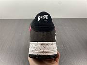 A Bathing Ape Bape Sta Black Grey Pink Suede - 4