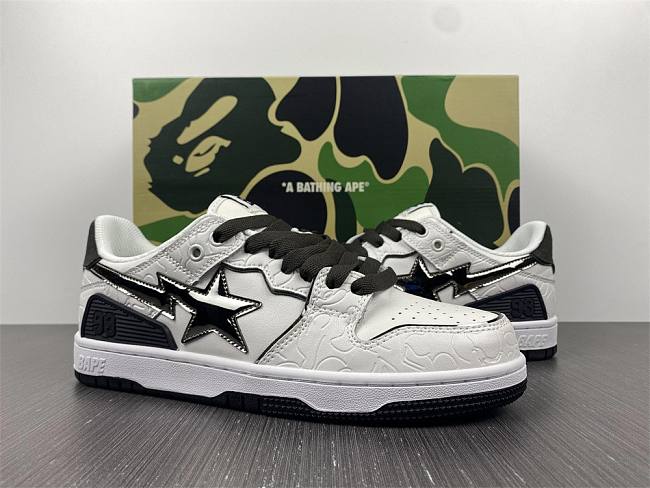 A Bathing Ape Bape SK8 Sta White Silver - 1