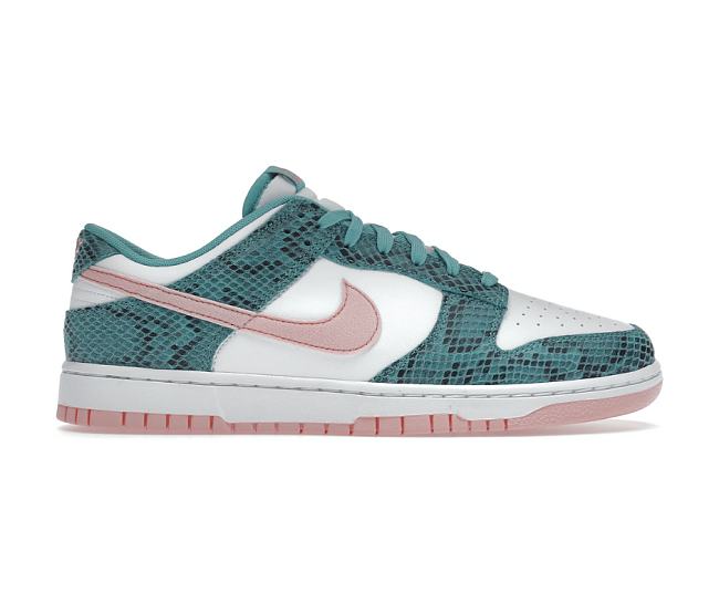 Nike Dunk Low Snakeskin Washed Teal Bleached Coral DR8577-300 - 1