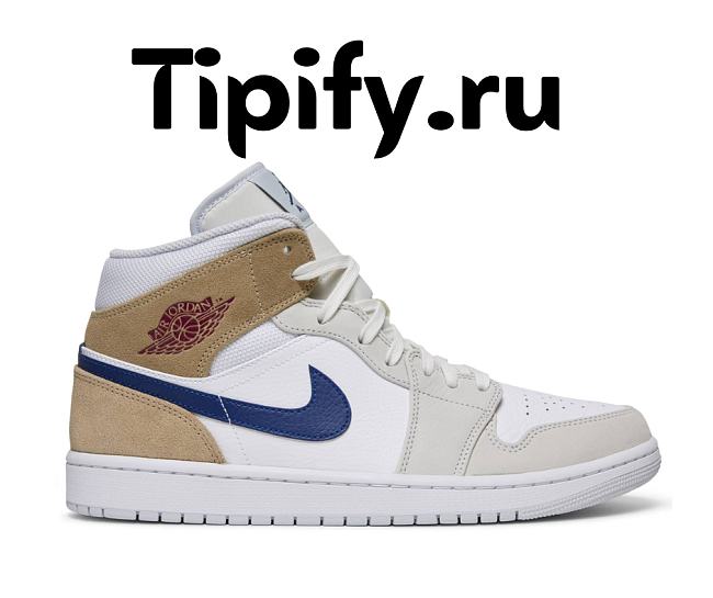 Air Jordan 1 Mid Tan Suede Navy DO6726 100 - 1