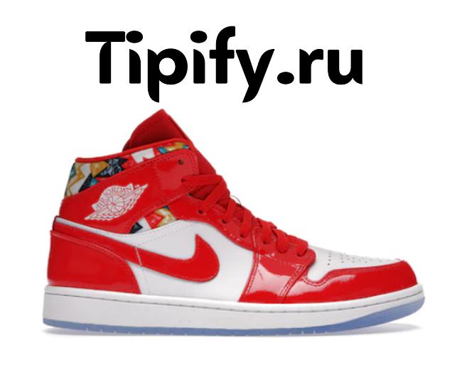 Jordan 1 Mid Barcelona Sweater Red Patent DC7294 600  - 1