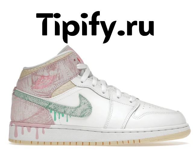 Air Jordan 1 Mid AJ1 Paint Drip DD1666-100 - 1