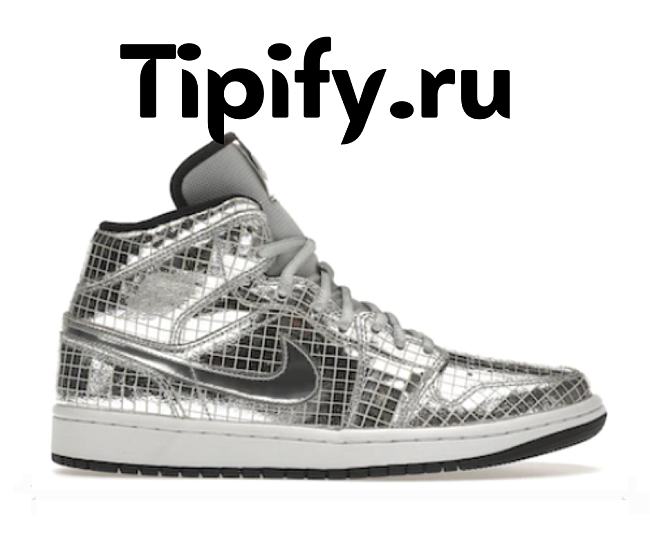 Air Jordan 1 Mid SE Disco Metallic Silver (W) CU9304-001 - 1