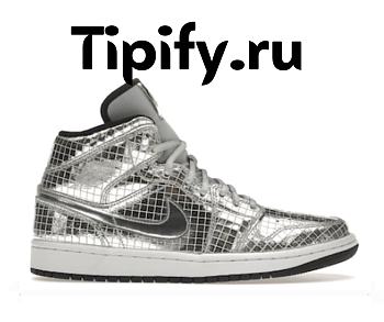 Air Jordan 1 Mid SE Disco Metallic Silver (W) CU9304-001