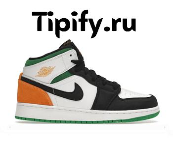 Air Jordan 1 Mid SE White Laser Orange Lucky Green (GS) BQ6931-101