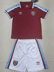 West Ham Away Kids Adult Soccer Kits Uniforms In Red - 5