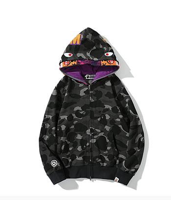 BAPE ABC Camo Shark Full Zip Hoodie Black FW19