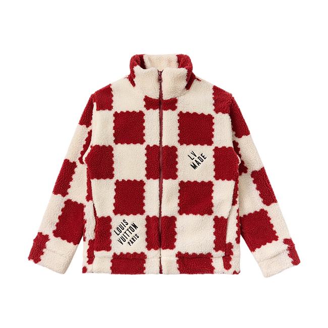 Louis Vuitton x Nigo Jacquard Damier Fleece Blouson Garnet Red - 1