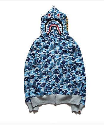 BAPE ABC Camo Shark Full Zip Hoodie Blue 