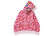 BAPE ABC Camo Shark Full Zip Hoodie Pink - 6