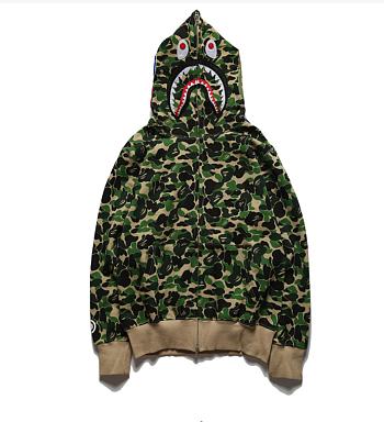 BAPE ABC Camo Shark Full Zip Hoodie Green