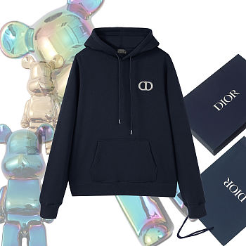 Dior CD Icon Hooded Sweatshirt Dark Blue