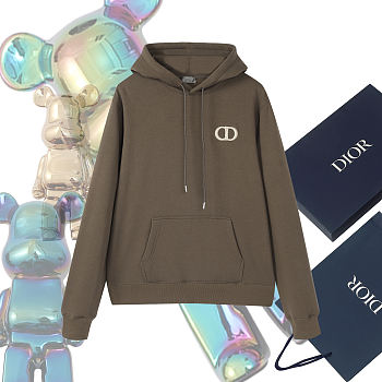 Dior CD Icon Hooded Sweatshirt Brown