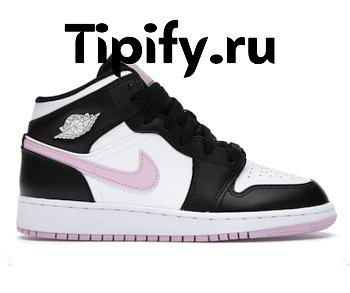 AIR Jordan 1 Mid White Black Light Arctic Pink (GS) 555112-103 