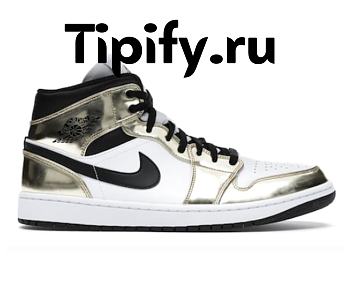 Air Jordan 1 Mid Metallic Gold Black White DC1419-700