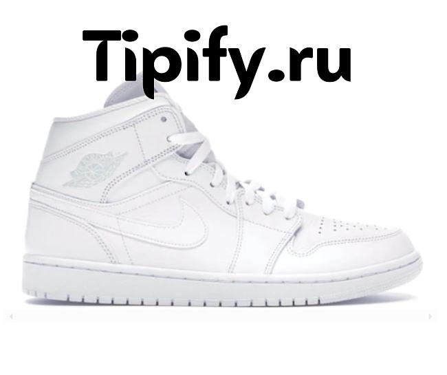 Air Jordan 1 Mid Triple White 554724-109 - 1