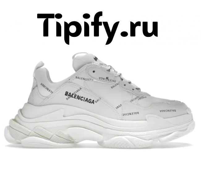 Balenciaga Triple S Allover Logo White (W) 524039W2FA19010 - 1