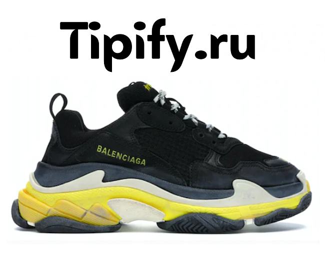 Balenciaga Triple S Black Yellow (W) 531388 W09OG 1087 - 1