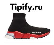 Balenciaga Speed Clear Sole Black Red 607544W05GH1038 - 1