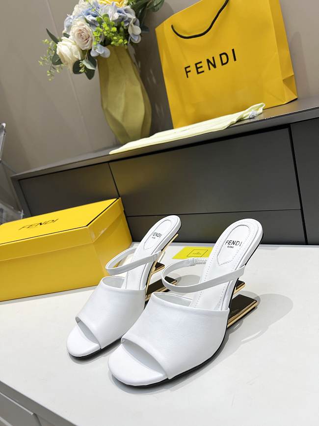 Fendi First White leather high-heeled sandals White 95mm 8R8212NA7F1FLE - 1