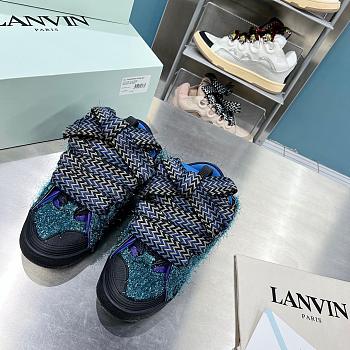 Lanvin Leather Curb Sneakers Blue FM-SKRK11-LUSH-E222040