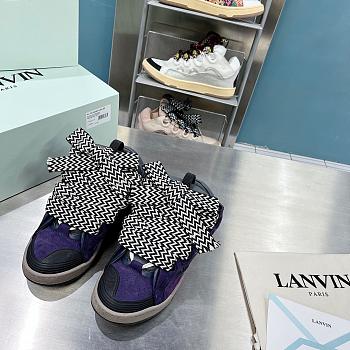 Lanvin Leather Curb Sneakers Grape FM-SKRK11-DRAG-E2279