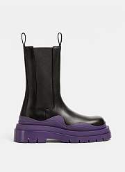 Bottega veneta Tire Chelsea Boot Black / Purple 630297 VBS50 PI21-M21 - 1