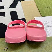 Women's rubber Gucci slide sandal Pink 573922 JDR00 5846 - 6