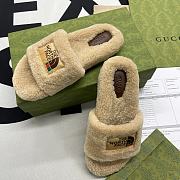 Women's The North Face x Gucci slide Beige merino wool 679948 DEB00 9556 - 3