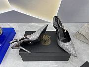 Versace Safety Pin Embellished Slingback Pumps Silver - 5