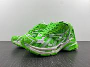 Balenciaga Runner Sneaker in neon green and white mesh and nylon 677403W3RBM3590 - 4