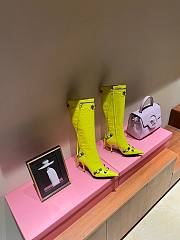 Balenciaga Women's Cagole 90mm Boot in neon yellow Arena lambskin 694395WAD4E7381 - 6