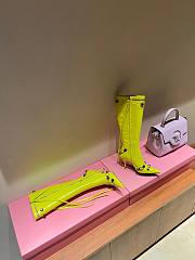 Balenciaga Women's Cagole 90mm Boot in neon yellow Arena lambskin 694395WAD4E7381 - 5