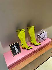 Balenciaga Women's Cagole 90mm Boot in neon yellow Arena lambskin 694395WAD4E7381 - 4