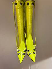 Balenciaga Women's Cagole 90mm Boot in neon yellow Arena lambskin 694395WAD4E7381 - 3