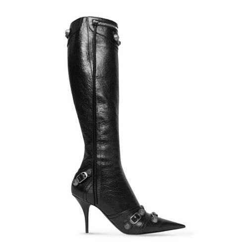 Balenciaga Women's Cagole 90mm Boot in black Arena lambskin 694395WAD4E1081 - 1