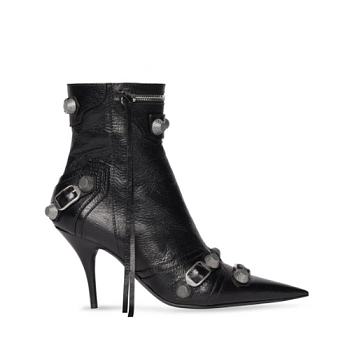 Balenciaga Women's Cagole 90mm Bootie in black Arena lambskin 694379WAD4E1081