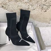 Balenciaga Women's Knife 2.0 80mm Bootie in black and white textured recycled knit 671122W2CW11090 - 3