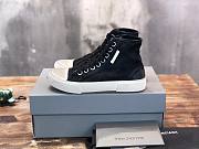 Balenciaga Women's Paris High Top Sneaker in black destroyed cotton and white rubber 688756W3RC11090 - 5