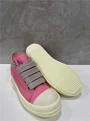 Rick Owens Canvas Low Top Jumbo Laced Pink Sneakers - 4