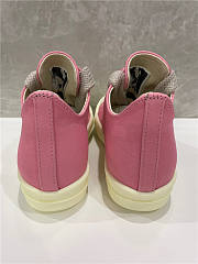 Rick Owens Canvas Low Top Jumbo Laced Pink Sneakers - 2