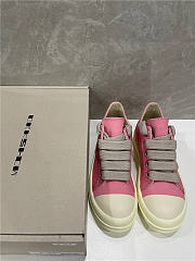 Rick Owens Canvas Low Top Jumbo Laced Pink Sneakers - 6