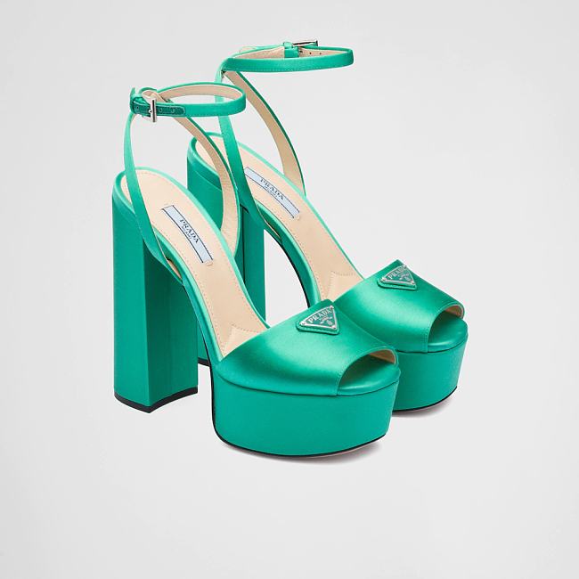 Prada high-heeled satin platform sandals Absinthe 135 mm 1XP48B_049_F0MYE_F_135 - 1