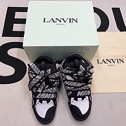 Lanvin Leather Curb And Mesh Sneaker Black/Silver - 5