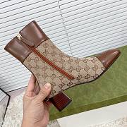 Women's GG canvas ankle boot Beige and ebony GG canvas 700023 21HH0 2582 - 4