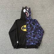 BAPE x DC Batman Split Color Camo Full Zip Hoodie #2 Black/Blue SS19 - 1