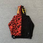 BAPE x DC Batman Split Color Camo Full Zip Hoodie #2 Black/Red SS19 - 6